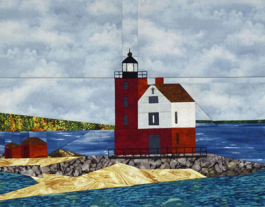 Round Island, MI Lighthouse Quilt Pattern Etsy