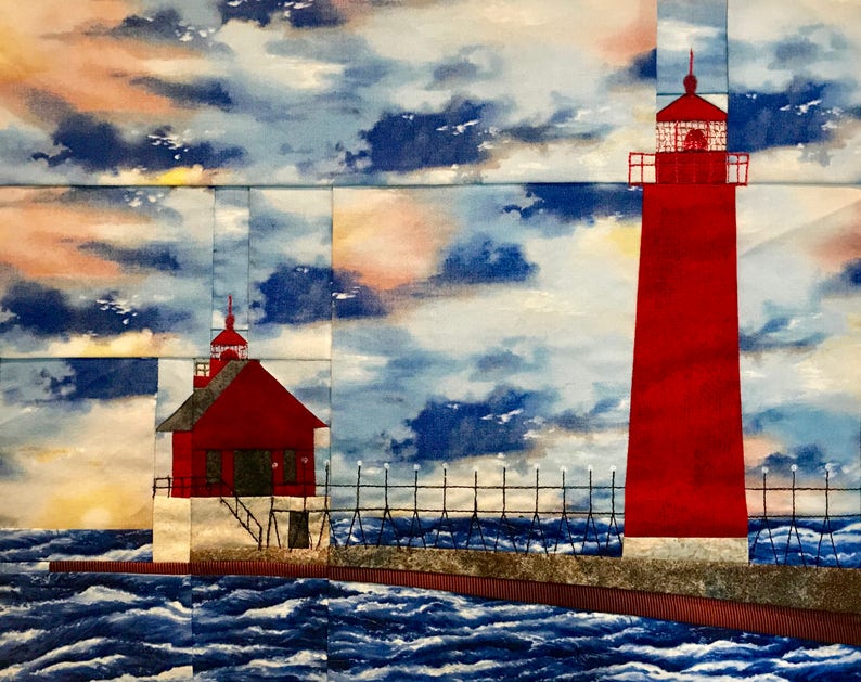 Grand Haven MI Lighthouse quilt pattern Etsy