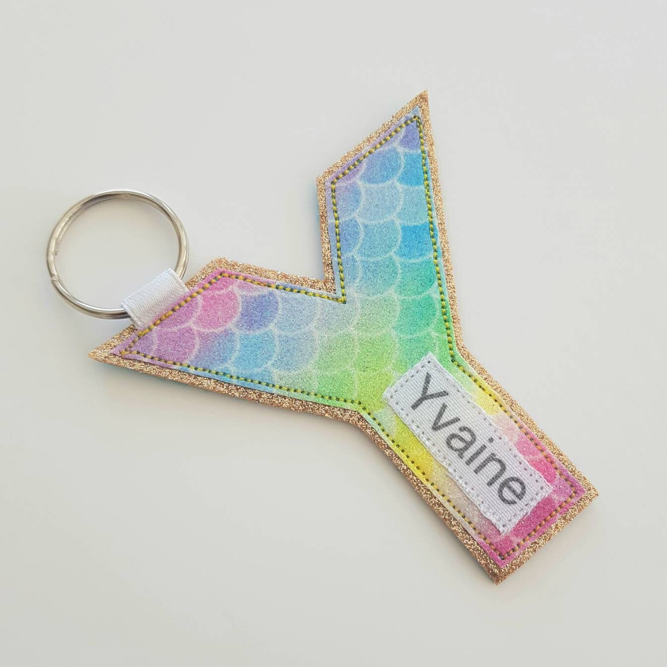 Mermaid Bag Tag Initial Girls Bag Tag Mermaid Book Bag Tag Etsy