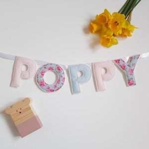 Girl's name bunting wall hanging / custom / choose your colours image 6