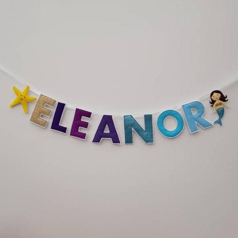 Girl's name bunting wall hanging / custom / choose your colours image 2