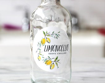 Limoncello Labels, 2" Round Circles, Set of 12 or 18