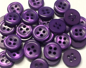25 x 11.5mm Size 18L Cerise Pink Pearlescent 4 Hole Buttons Baby Sewing Craft