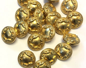 6x Vintage Metal Emblem Military Coat of Arms Cuff Buttons 15-18mm Gold /& Silver