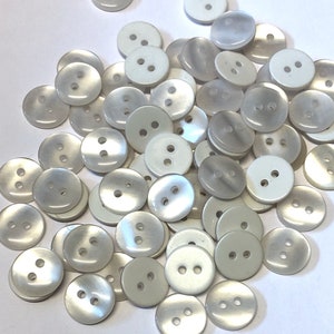 10, bottoni bianchi opalescenti, bottoni bianchi, bottoni da 11 mm, bottoni da matrimonio, bottoni da camicia, bottoni bianchi, bottoni artigianali, bottoni da sposa