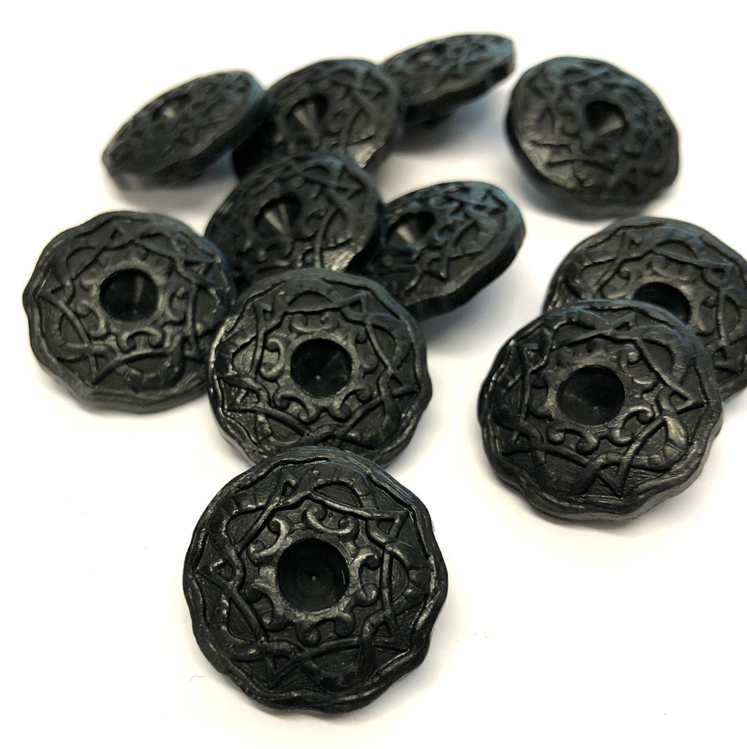 Tiny Round Black Buttons