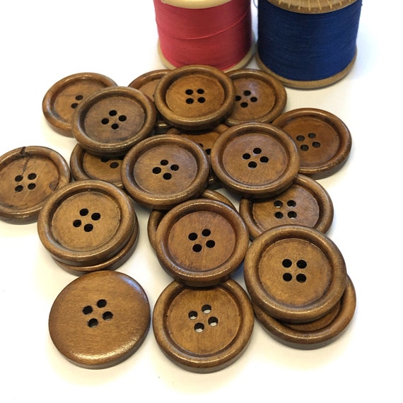 15mm bright coloured wooden buttons, pack of 10 - The Button Shed