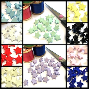 Glitter star buttons gold tone 17mm a set of 6