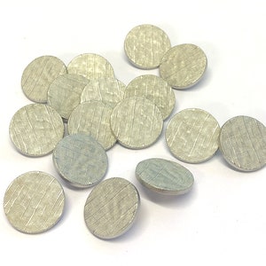 6, matt silver etched metal buttons, silver blazer buttons, silver cuff buttons, silver shank buttons
