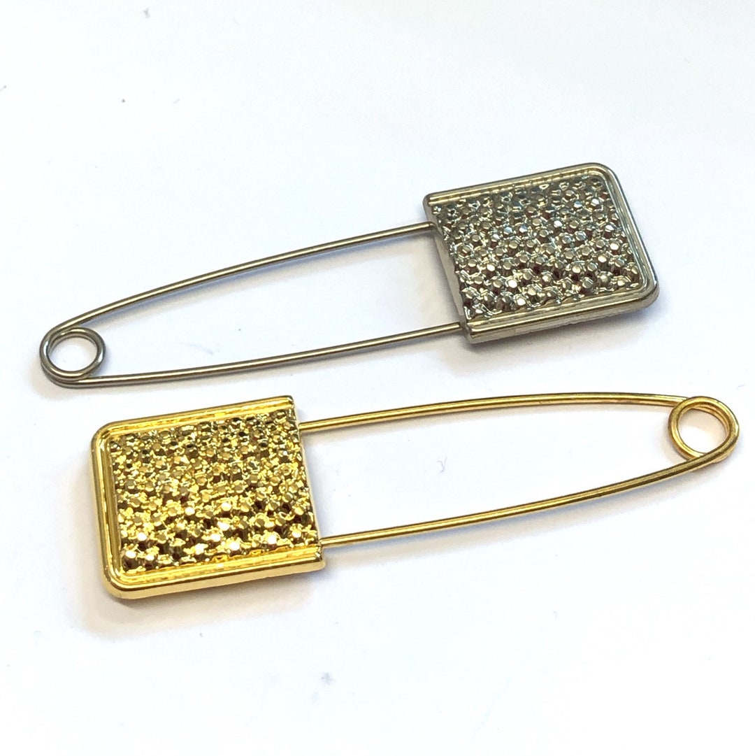 10, 2.6 Inch Silver Metal Kilt Pins, Metal Kilt Fasteners, Medium