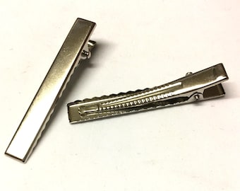 Pinzas de cocodrilo plateadas de 55 mm, horquillas para el cabello, accesorios para manualidades