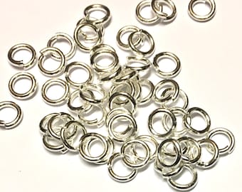 20, 50, 100 8mm silver plated jump rings, open jump rings, silver plated findings, jewellery supplies, jewellery making, jewellery component