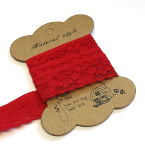 5M, rote Stretch Spitze elastisch, breite rote elastische Spitze, 23mm elastisch, Blume elastisch, Jakobsmuschel Rand elastisch, Knicker elastisch, Dessous elastisch