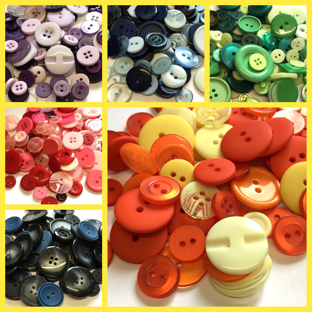 100 Assorted Craft Buttons, Mixed Lots, Mixed Color, for DIY Craft