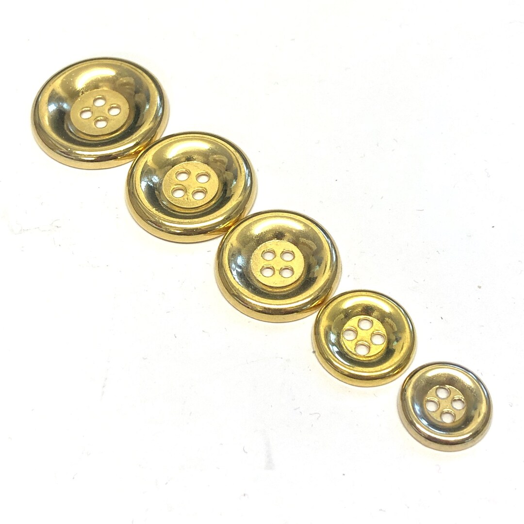 6 Chunky Solid Metal Gold Coat Buttons Heavy Metal Buttons Etsy