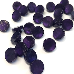 10, 10mm (16L) purple opalescent shank buttons, purple shirt buttons, purple blouse buttons, 10mm buttons,  sewing, knitting, crochet