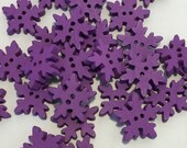 Purple wooden snowflake buttons, pack of 10, christmas buttons, purple buttons, purple christmas buttons, christmas crafts, BUT130