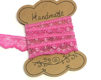 5 metres Pink Frilly Stretch Lace: 20mm Knicker Elastic