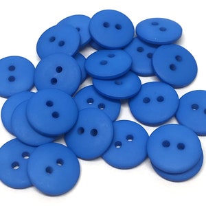 10, 15mm (24L) bright blue buttons, dark blue buttons, blue resin buttons, blue baby buttons, craft buttons, sewing buttons, blue buttons