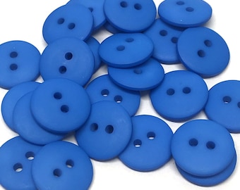 10, 15mm (24L) boutons bleu vif, boutons bleu foncé, boutons en résine bleue, boutons bébé bleus, boutons d'artisanat, boutons de couture, boutons bleus