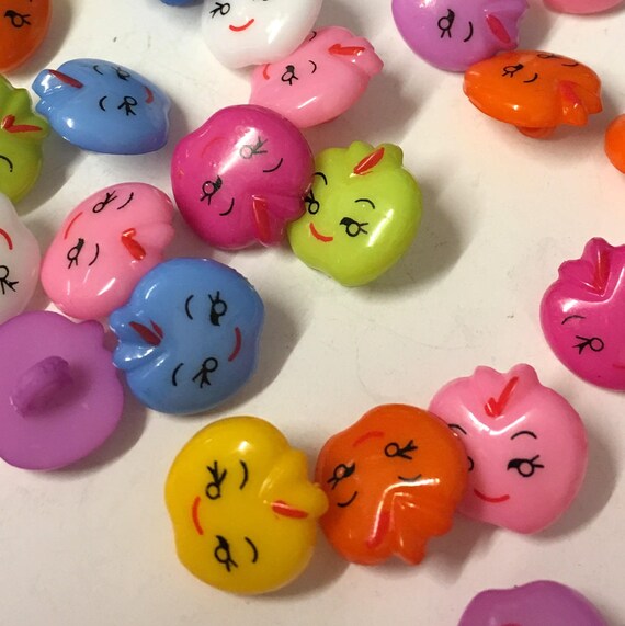 White Royal Blue Pink Red Yellow Lilac.12mm 5 Novelty Duck Buttons Blue
