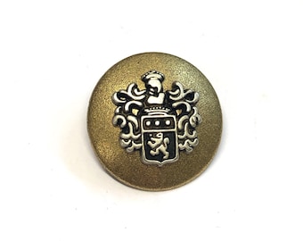ヴィンテージ紋章シャンクボタン：アンティークミリタリースタイル、12