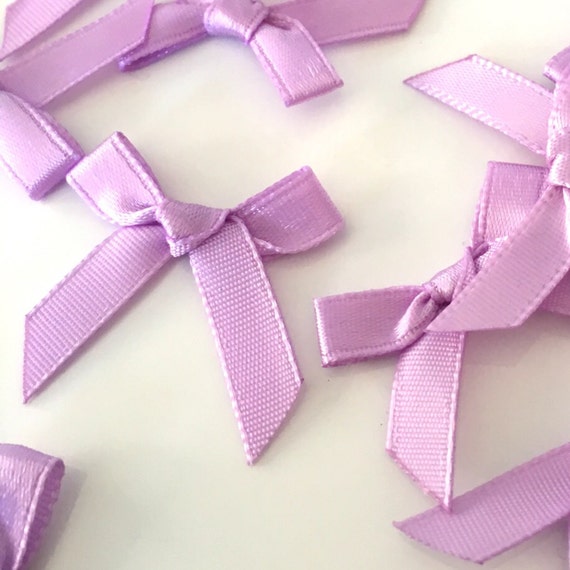 Lilac Ribbon Bows, 5 Lilac Bows, Ribbon Bows, Lace Bows, Embellishments,  Crochet, Knitting, Sewing, Crafting, Scrapbooking 