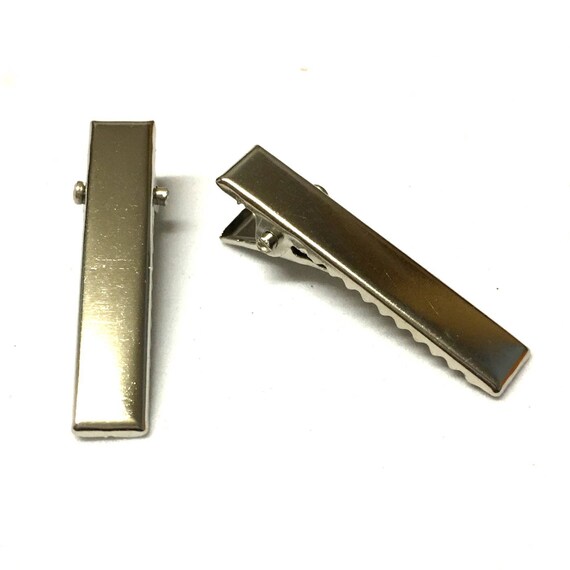 Alligator Silver Colour Hair Pin Clip Slide Blanks Metal Hair Bow Grips 57mm