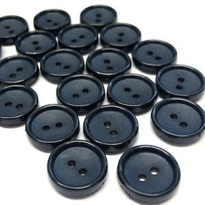 10, botones de plástico azul marino de 15 mm (24L), botones de suéter azul oscuro, botones azules redondos