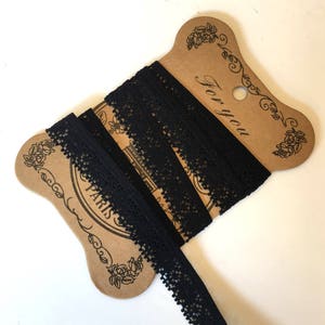 5M, schwarzer Schnullergummi, Spitze elastisch, 13mm elastisch, schwarzer Rüschengummi, Jakobsmuschelrand, Lingerie elastisch, Stretch Spitze