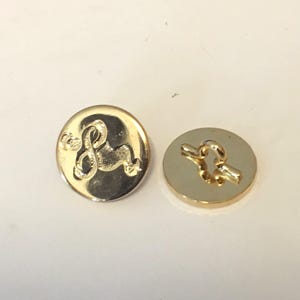 6 Gold Metal Blazer Buttons: Vintage Genie Design (15mm/20mm)