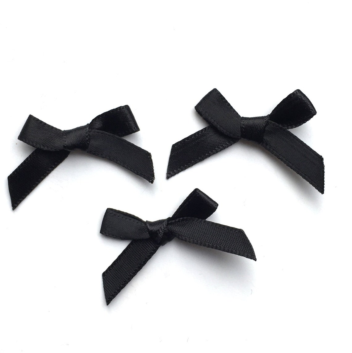 20 satin ribbon bows black ribbon bows black satin bows Etsy