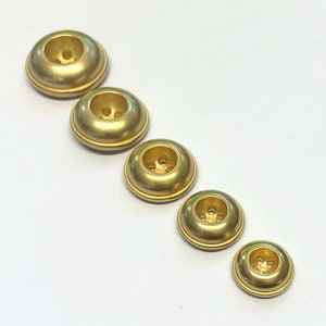 6 Gold Domed Metal Blazer Buttons: Chunky Coat Fasteners