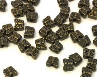 20 Antique Bronze Butterfly Beads: 5mm Etched Metal Beads