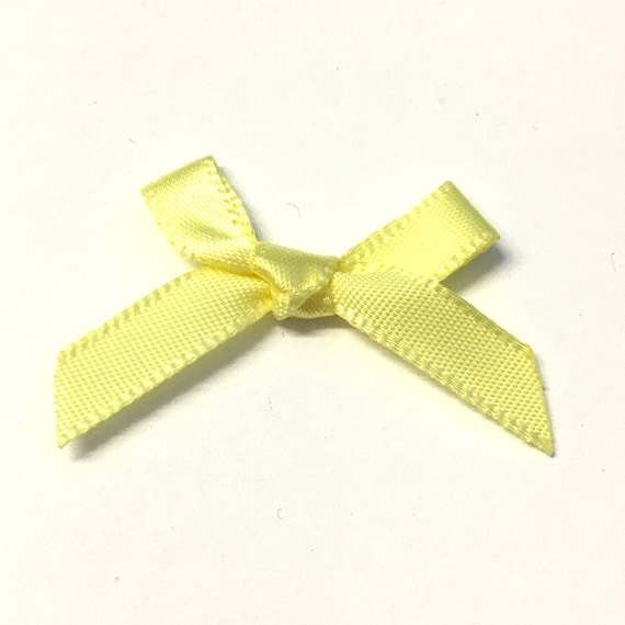 20 satin ribbon bows lemon ribbon bows yellow ribbon bows Etsy