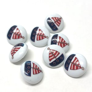 10, 15mm (24L) sailing boat picture buttons, sail boat novelty buttons, novelty shank buttons, childrens buttons, kids knits