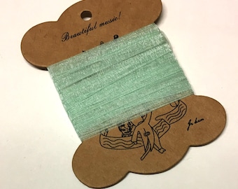 Fita de organza verde menta de 5 metros: Fita de artesanato transparente de 7 mm