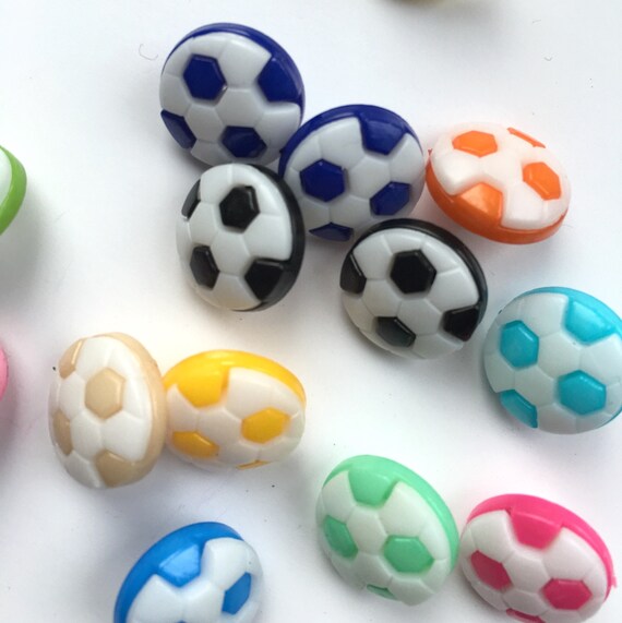 Football soccer buttons shape shank back baby childrens 15mm colours novelty