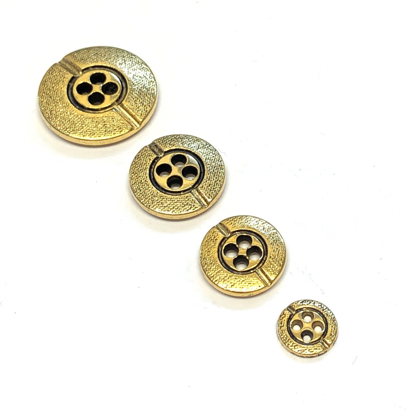 6 Etched Effect Metal Gold Coat Buttons Heavy Metal Buttons Etsy