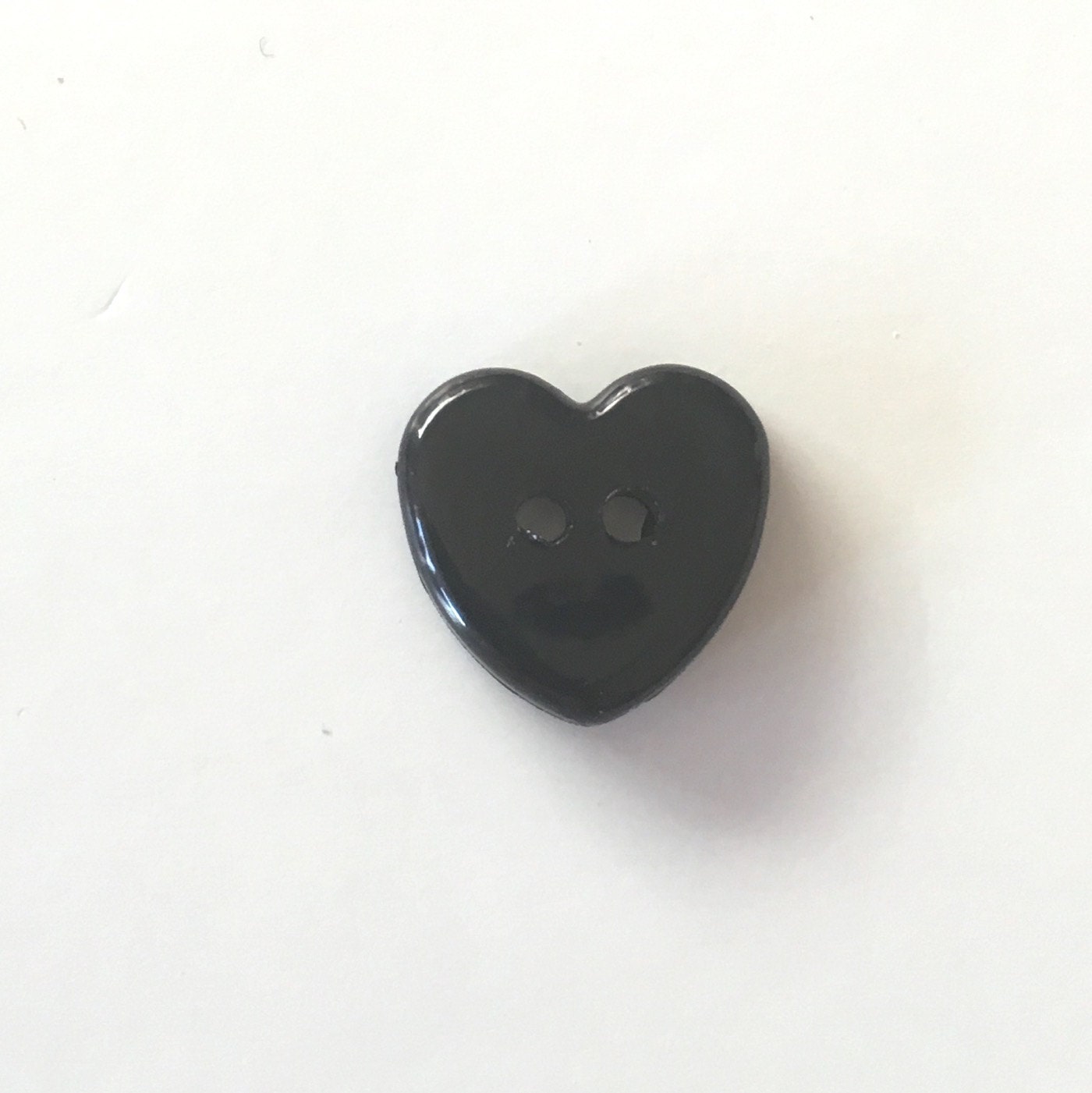 10 Black Heart Buttons Black Buttons Heart Shaped Buttons Etsy