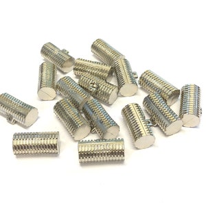 6, 20mm silver metallic plastic cylindrical buttons with etched surface, silver metallic buttons, jacket buttons, unusual buttons