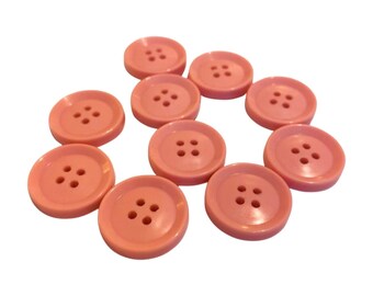 10pcs 19mm (30L) round candy pink buttons