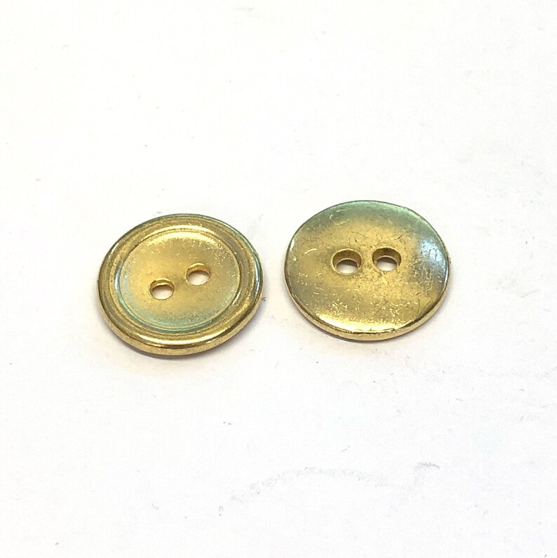 6 Round Gold Metal Buttons Gold Buttons Italian Gold Metal Etsy