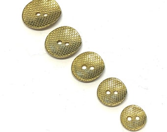 6 gold metal hammered effect patterned buttons, etched metal buttons, gold metal buttons, gold blazer buttons, gold coat buttons