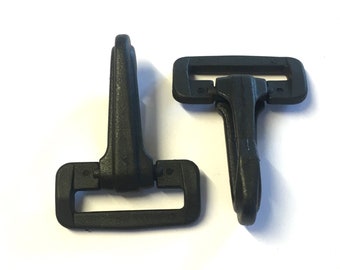 2pcs Black Plastic Trigger Clasps: 58mm Bag/Pet Lead Hardware