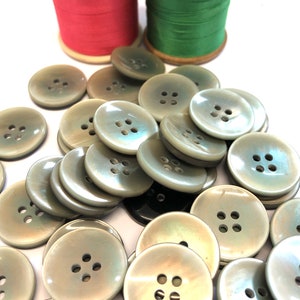 10, 20mm opalescent green brown buttons, green opalescent resin buttons, coat buttons, buttons UK, round green buttons, craft buttons