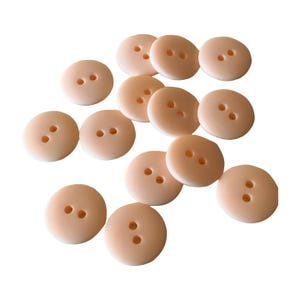10, 15mm (24L) light pink buttons, pink buttons, pink resin buttons, pink baby buttons, craft buttons, sewing buttons, smartie buttons