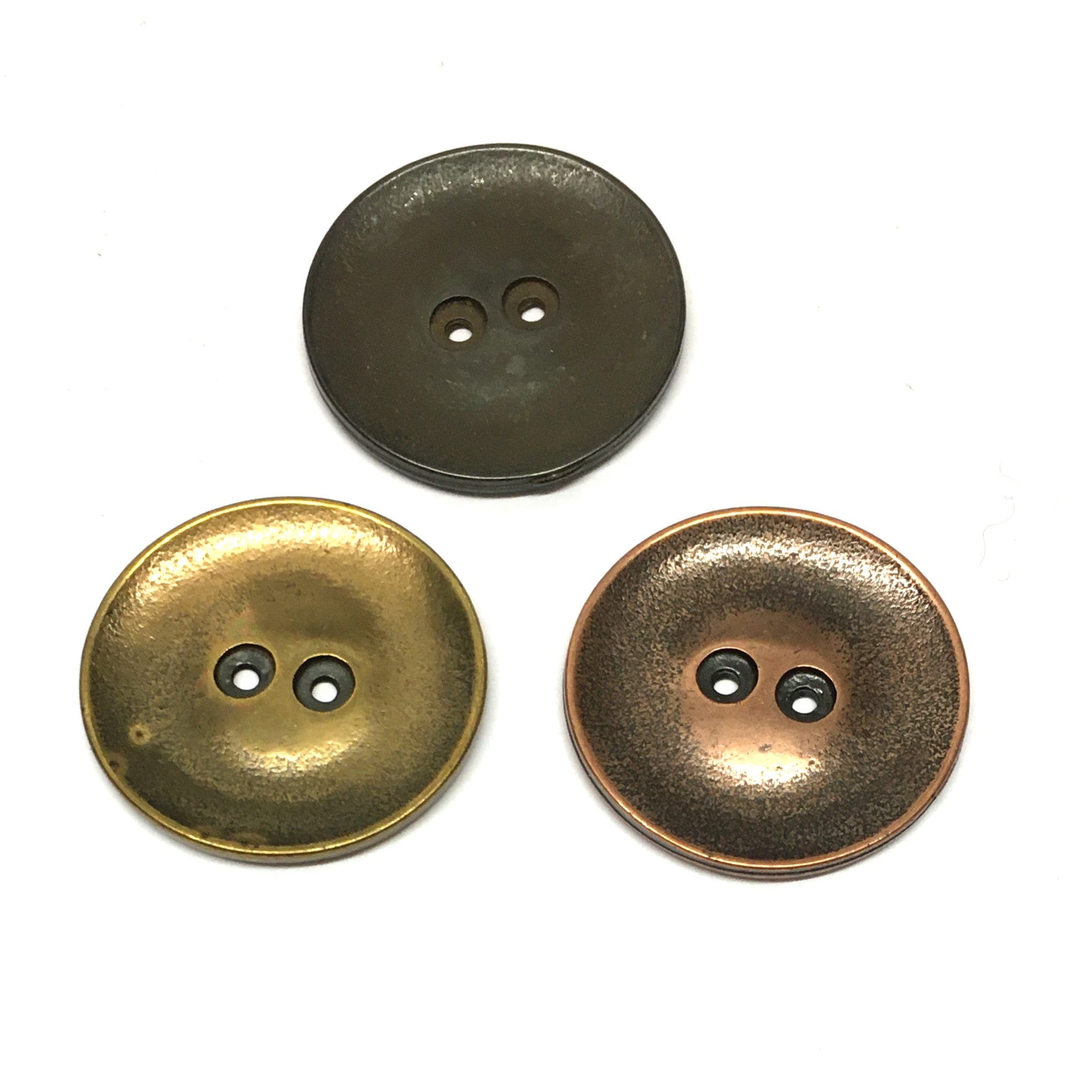 2,  32mm Large round metal buttons with two holes, bronze metal buttons, black metal buttons, copper metal buttons, coat buttons