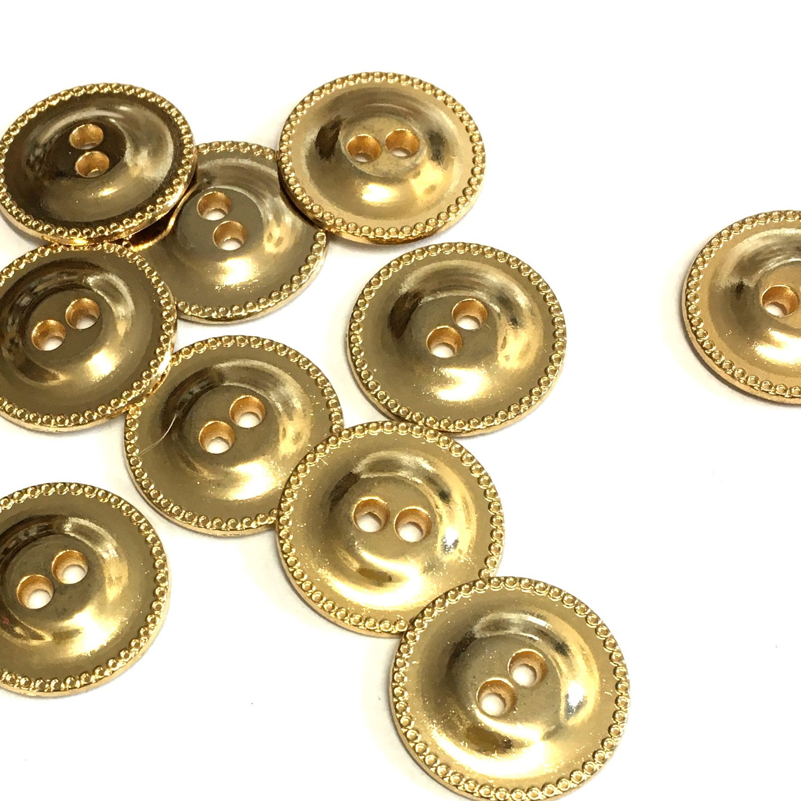 6 X 23mm Gold Metal Buttons Round Metal Buttons Fancy Metal Etsy