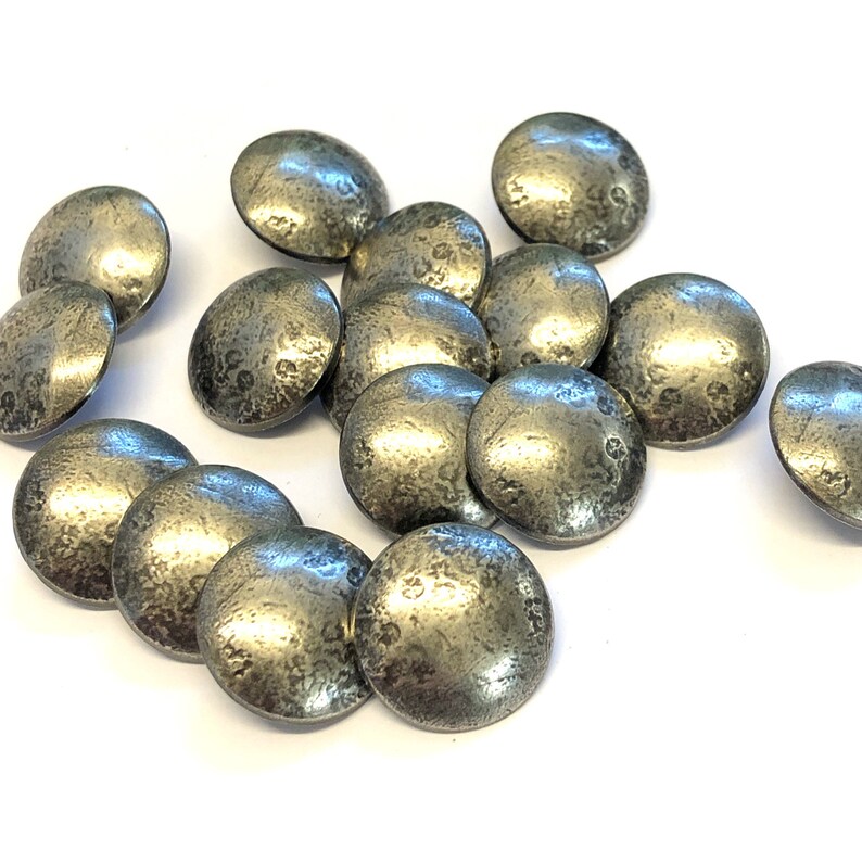 6 X Domed Aged Silver Metal Suit Buttons Metal Coat Buttons Etsy UK